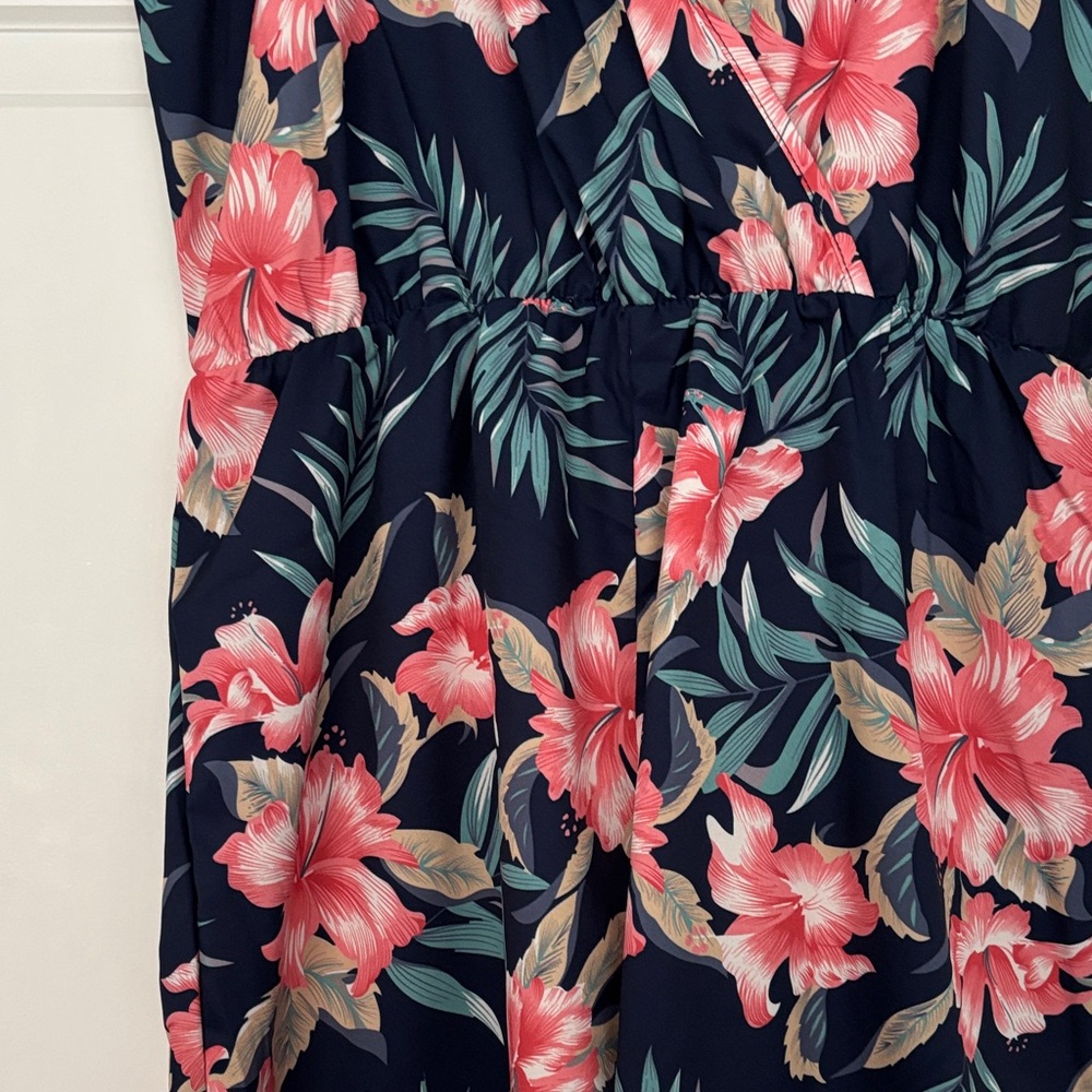 Floral V-Neck Women's romper - Picture 2 of 5
